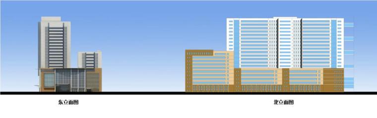 [内蒙古]高层现代风格学院附属医院门诊楼建筑设计方案文本-高层现代风格学院附属医院门诊楼建筑立面图