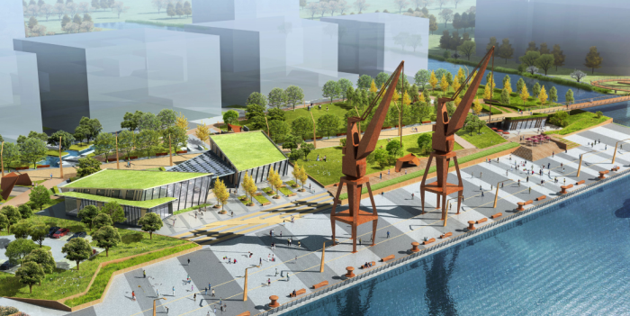 彩铅园林效果图资料下载-[上海]“绳”彩飞扬工业码头文化公园景观设计方案