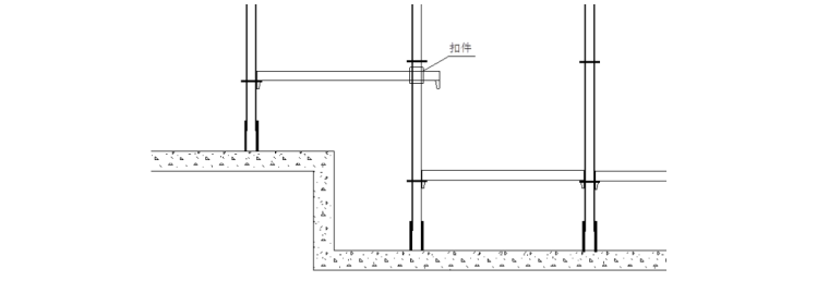 【贵安新区】马场科技新城商业综合体施工高模板支架施工技术方案（附CAD投影图及平面图）-采用扣件将不能正常连接的横杆于立杆连接。
