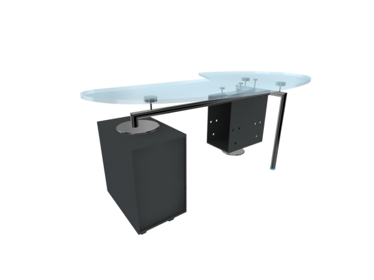 简洁办公桌3D模型下载-简洁办公桌