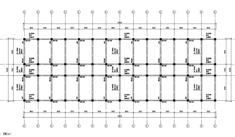 六层框架结构宿舍楼建筑工程量计算实例-梁平法施工图