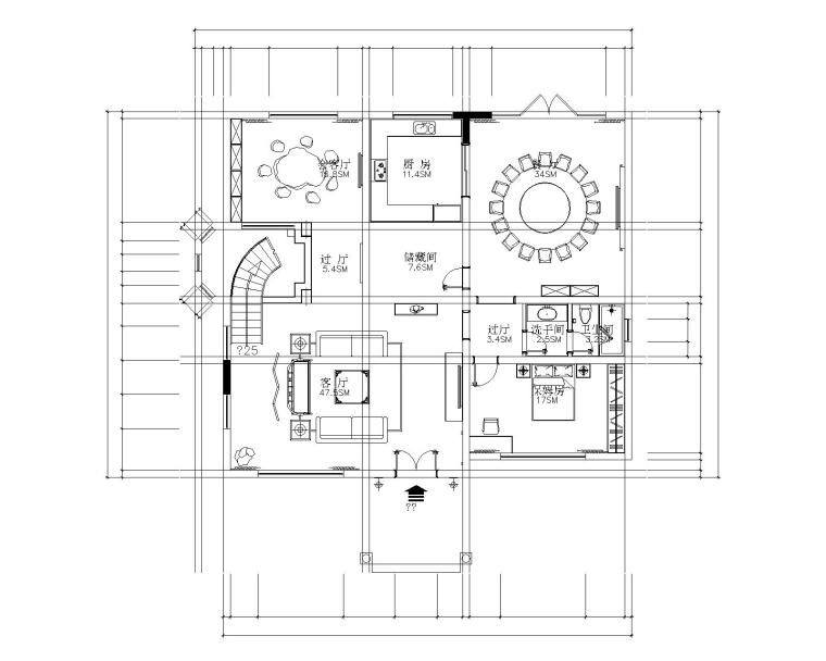 11层新中式效果图资料下载-[广东]新中式风格高档三层别墅装饰施工图及效果图