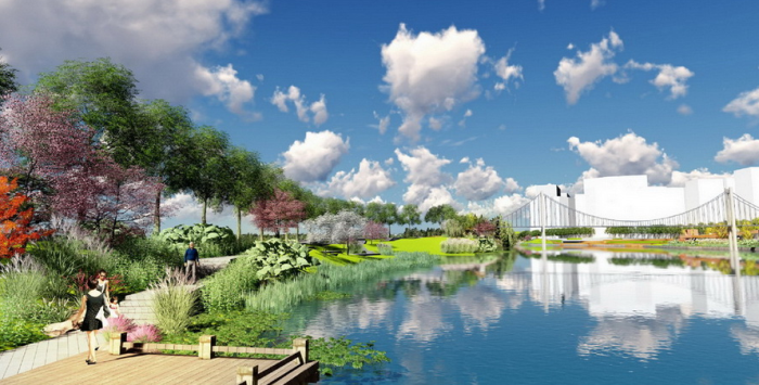 亲近自然的滨河公园资料下载-[四川]省重点生态复合绿道湿地滨河公园景观设计方案