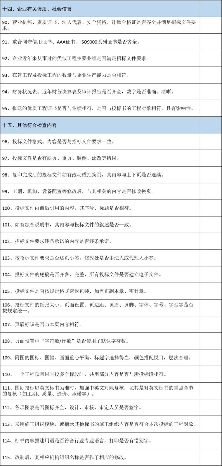 用好这些投标文件核查表格，避免115处错误，不再出现废标_12