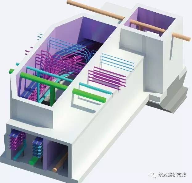 地下综合管廊节点和附属构筑物设计、建设知识汇总-双舱引出口透视图1