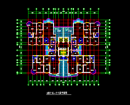 十八层框剪结构电梯商住楼建筑图纸