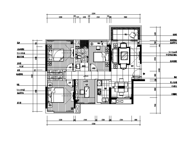 现代中式室内效果资料下载-[广东]现代中式风格别墅设计CAD施工图（含效果图）