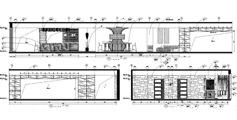 悦酒廊酒吧空间设计施工图（附效果图）-走廊立面图