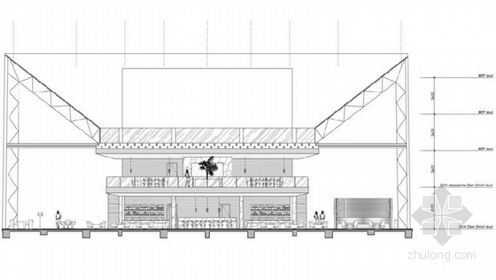 [江苏]高档酒店局部室内设计概念方案（英文版）特色餐厅立面图