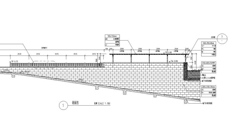 精品地下车库廊架详图设计——（木结构）-剖面图二