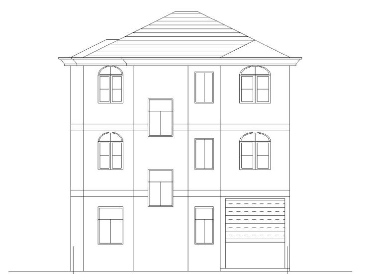 装修效果图100平方资料下载-砖混结构户型三层新农村单家独院式别墅建筑施工图（CAD+效果图）