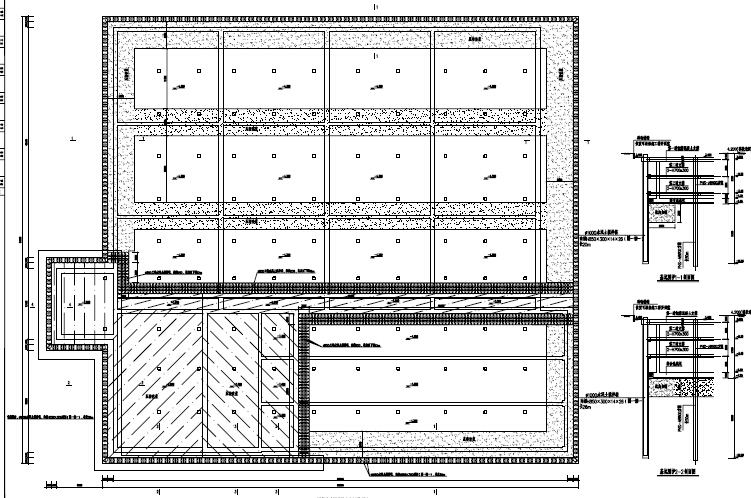 市政污水处理厂提标改造工程勘察、设计、施工一体化投标文件153页（正标图纸163张PDF）-综合池基坑围护平面图