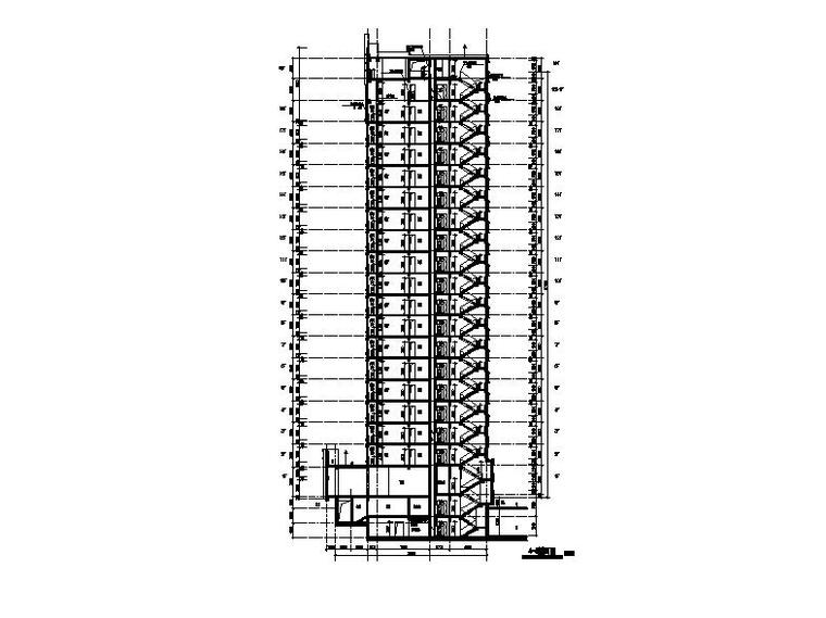 [宁夏]高层塔式商住小区建筑施工图（含多栋建筑及200多张图纸）-高层塔式商住小区建筑剖面图