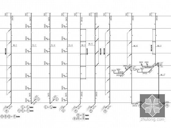 [江苏]多栋高层住宅室内采暖通风系统设计施工图（含给排水系统设计）-给排水系统图