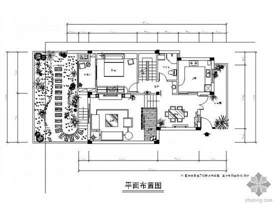 一层施工设计方案含横道图资料下载-某别墅一层设计图