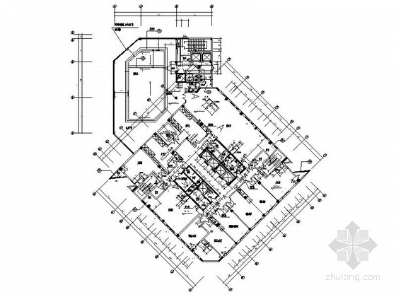 [宁波]高层框架筒体结构五星级酒店建筑施工图-高层框架筒体结构五星级酒店建筑平面图