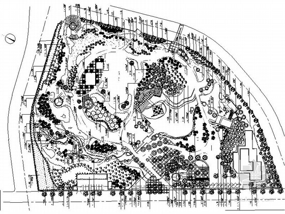 公园平面植物资料下载-公园绿化平面施工图