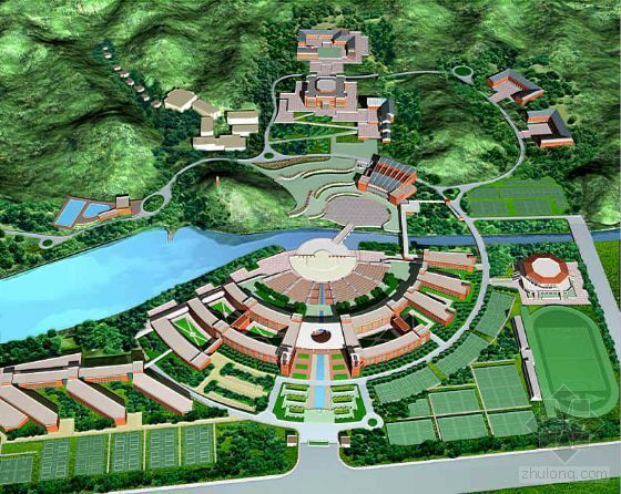 学校景观规划概念方案文本资料下载-杭州学校规划方案