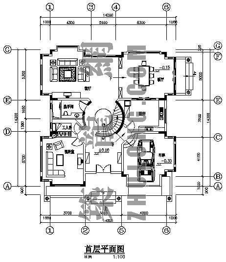 建筑方案总平面布置资料下载-某私人住宅平面布置