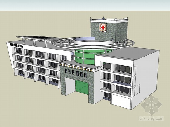 医疗建筑SketchUp模型下载-医疗建筑 