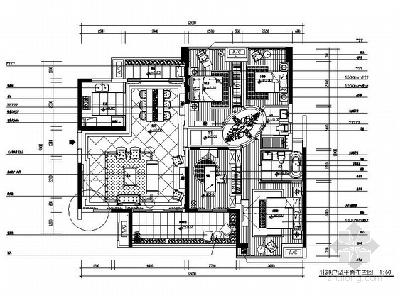 95平三室两厅平面图资料下载-[广东]130平某四室两厅现代欧式风格样板房装修图（含效果和实景）