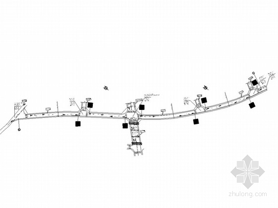 双向2车道城市支路道路工程施工图（含标志标线）-交通平面图 