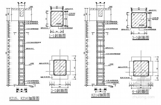 柱子加固设计资料下载-某学校教学楼柱子抗震加固设计图