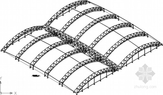 单层管桁架结构施工图资料下载-[黑龙江]采光顶管桁架结构施工图
