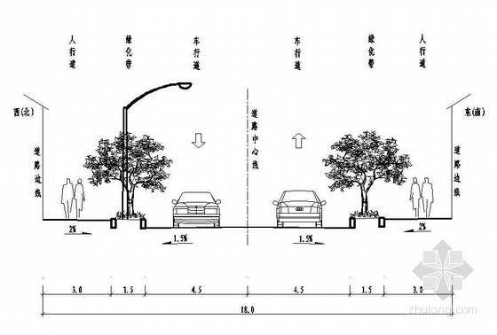 CAD市政道路绿化标准段资料下载-市政道路工程全套cad设计图纸