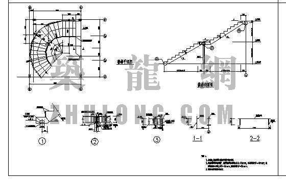 钢结构排放图资料下载-钢结构旋转楼梯图