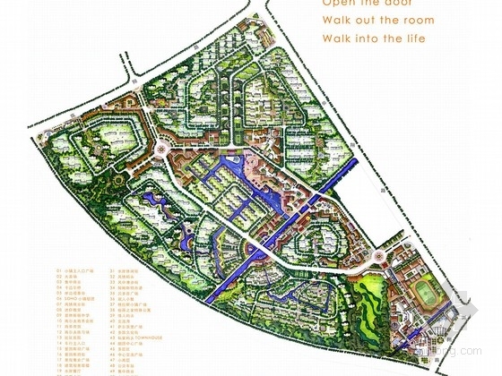 历史街区街道环境设计资料下载-[上海]小镇式居住区景观规划设计方案