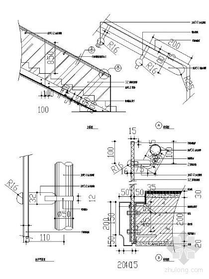 玻璃栏杆CAD图资料下载-玻璃楼梯栏杆详图Ⅰ