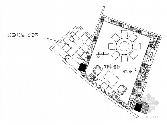 中餐平面资料下载-[四川]五星级度假酒店中餐包间施工图