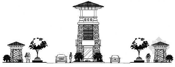公共建筑入口设计图资料下载-入口景观塔楼详图