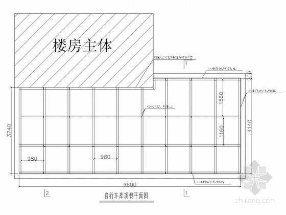 重庆自行车车道施工资料下载-自行车车库顶棚钢结构图