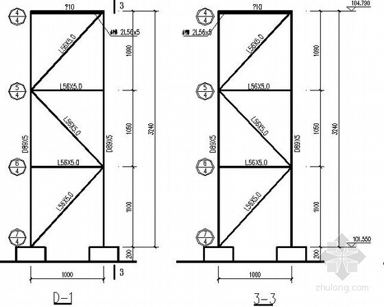 钢桁架结构管道支架设计资料下载-煤矿管道支架工程结构施工图
