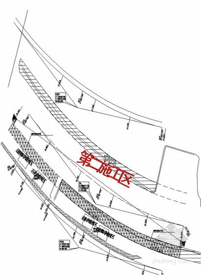 [北京]河道治理险工护砌施工方案（2014年）-险工护砌施工区域划分平面布置图 