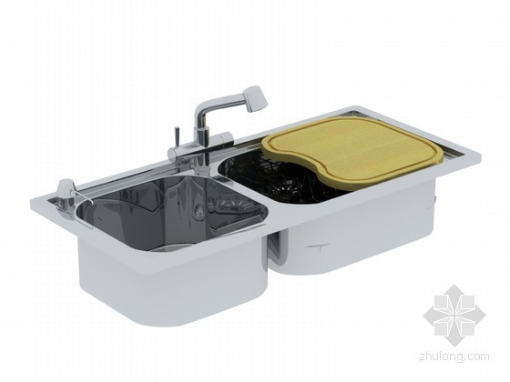 不锈钢水箱3d模型下载资料下载-不锈钢洗菜池3D模型下载