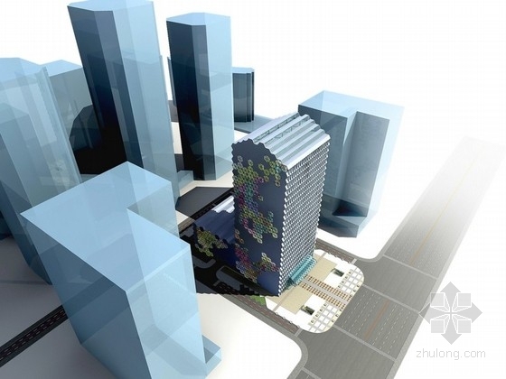 六层现代办公楼建筑资料下载-[杭州]某二十六层企业办公楼建筑方案文本（99.3米）