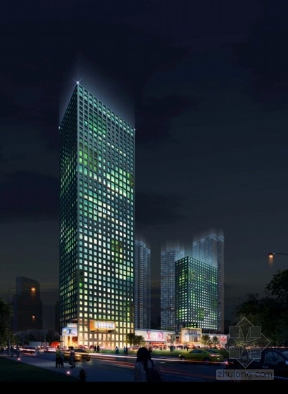 [深圳]现代风格超高层办公楼城市综合体设计方案文本-现代风格超高层办公楼城市综合体效果图 
