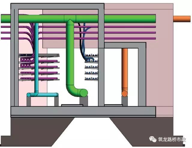 地下综合管廊节点和附属构筑物设计、建设知识汇总-双舱引出口断面图