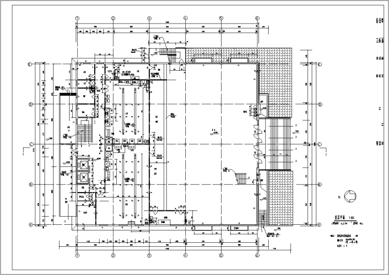 某农大东校区食堂建筑设计施工图CAD-农大东校区食堂建筑设计平面图