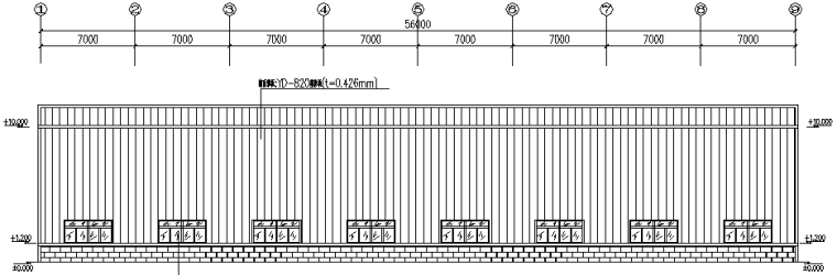 56X35m门式刚架钢结构厂房工程施工图（CAD，13张）_6