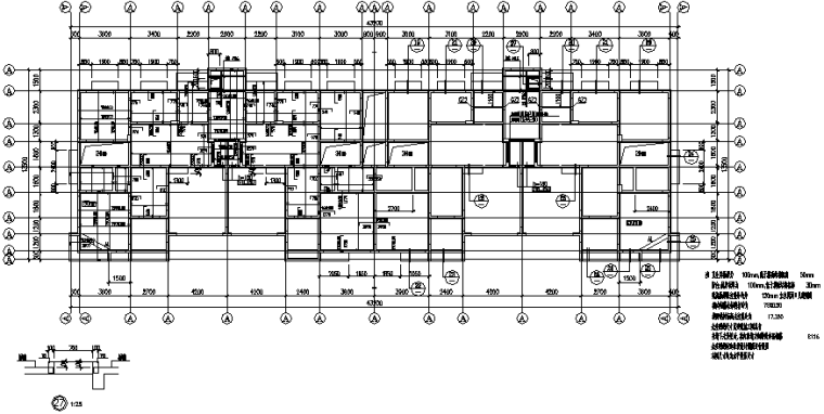 43X13.5m异形柱框架住宅楼施工图（CAD，11张）_6