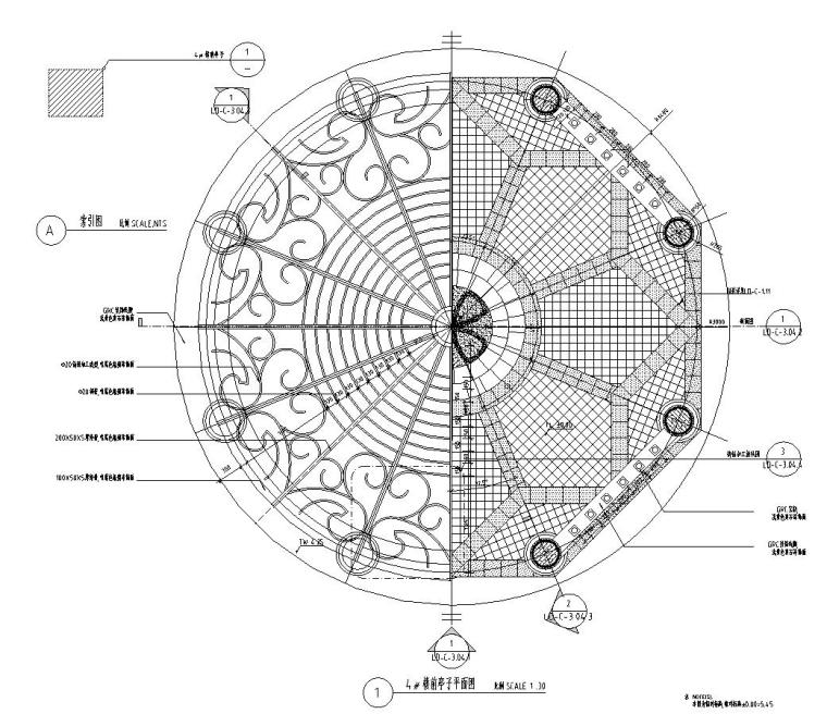 欧式圆顶亭子施工资料下载-特色欧式风格亭子详图设计——泛亚景观