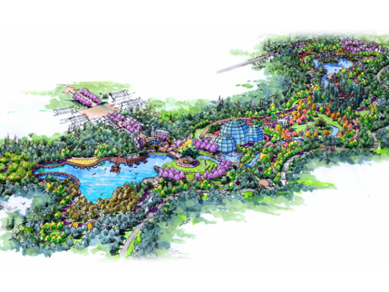植物景观分区资料下载-[四川]峨眉山市植物公园景观规划设计（科普公园+水上游乐园）