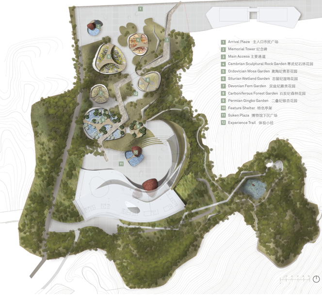 [江苏]南京汤山国家地质公园博物馆景观概念设计（PPT61页）-平面图