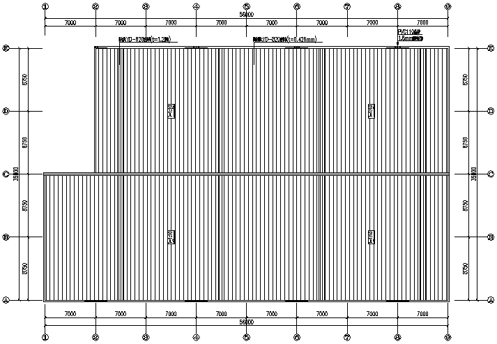 56X35m门式刚架钢结构厂房工程施工图（CAD，13张）_4