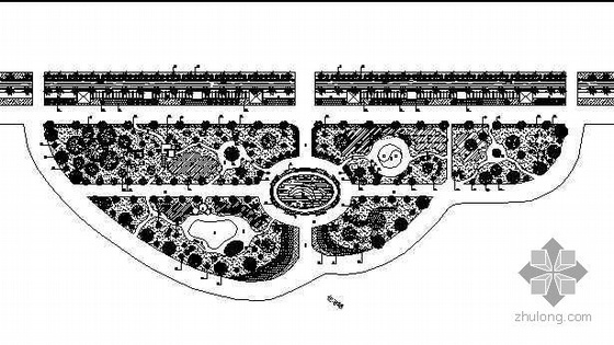 小区中心花园鸟瞰资料下载-某住宅小区中心花园园林绿化规划平面图