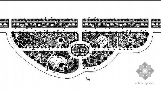 园林绿化平面cad图资料下载-某住宅小区中心花园园林绿化规划平面图